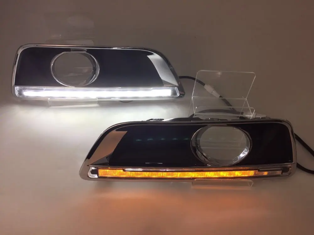 Osmrk led drl daytime running light with yellow turn signal for