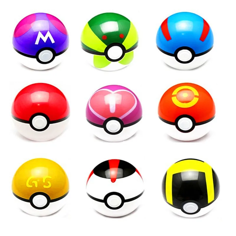 1pcs 7cm Anime Poke ball font b Figures b font ABS Super Master Poke ball Pikachu
