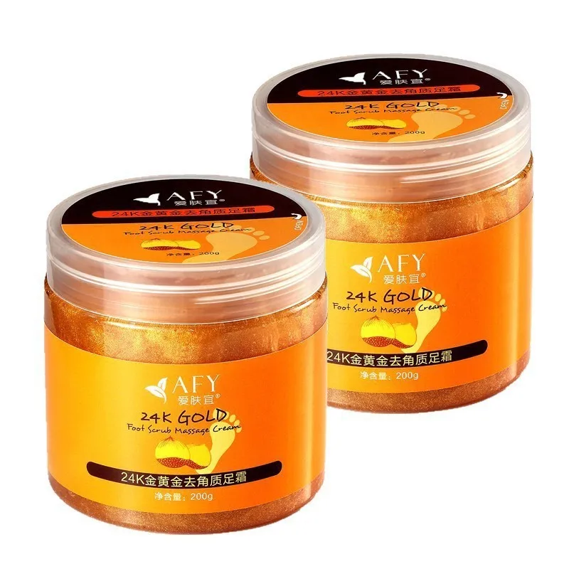 2pcs AFY 24K Gold Foot Gel Massage Cream Exfoliating Feet Lotion