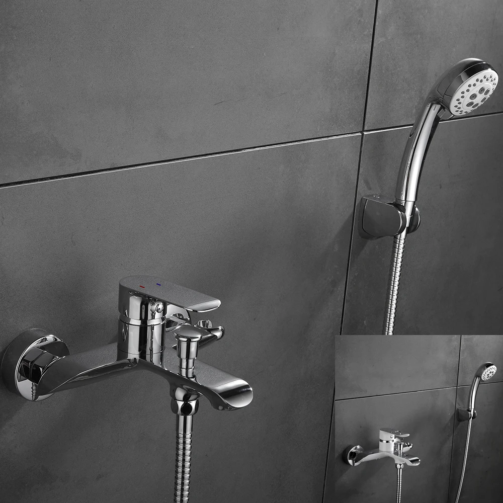 Shower Faucet With Handheld Showerhead Shower Bathtub Faucet Mixer