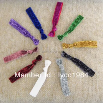 

Wholesale 5/8inch Glitter Elastic Hair Band 100pcs Mixed 10 Colors Glitter Elastic Hair Tie Shiny Ponytail Holder Bracelet