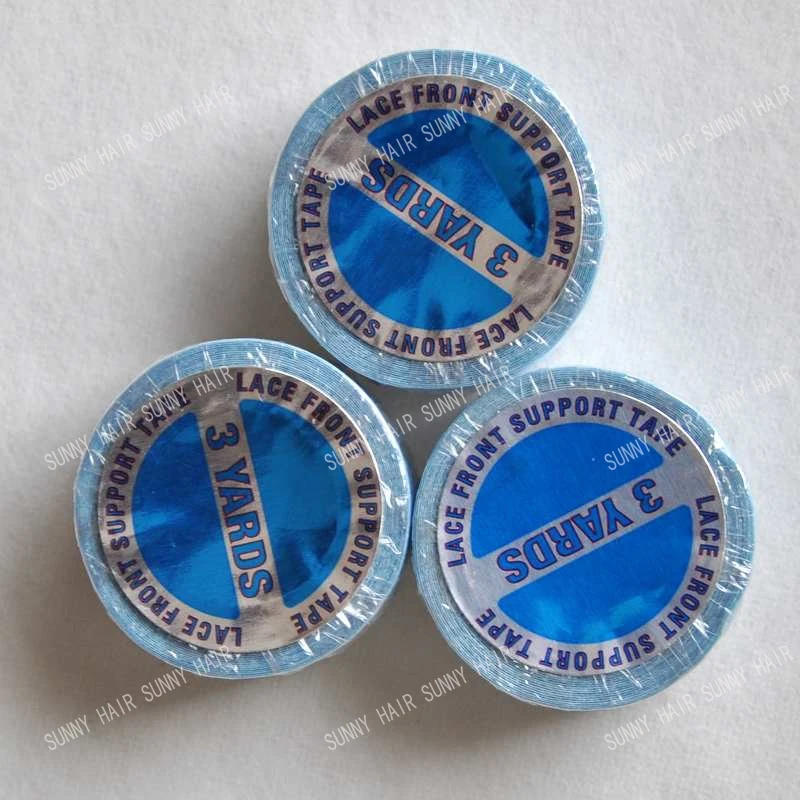 

3 yards Lace front double tapes for PU hair extensions can use in water swimming blue double tape