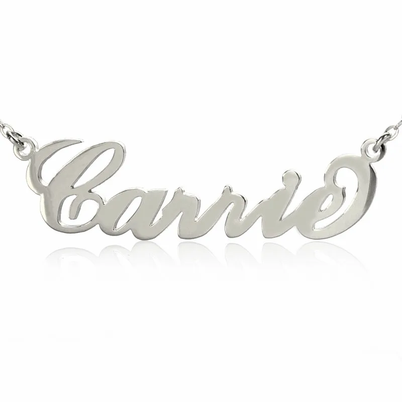 

AILIN Personalized Name Necklace Sterling Silver Initials Necklace 10 kinds Typefaces Customized Necklace Christmas Gift