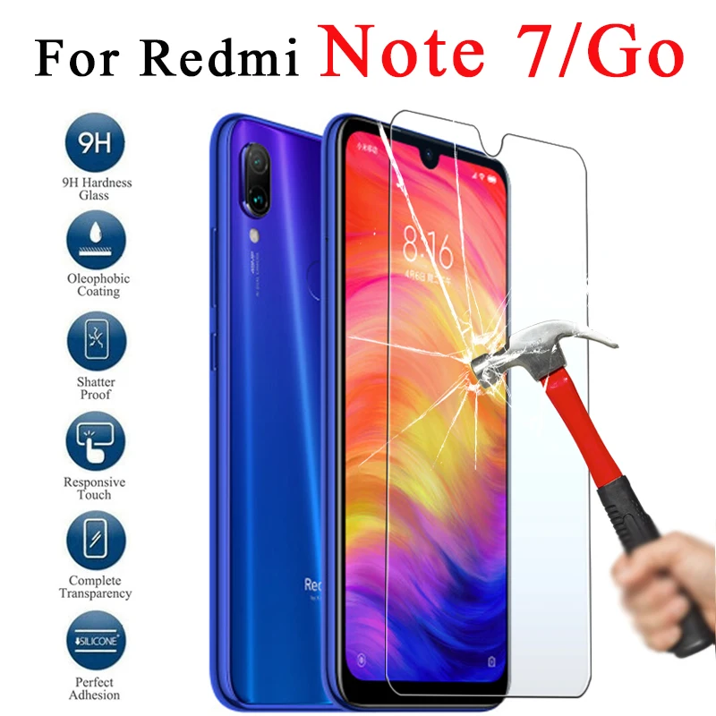 

Protective glass on for Xiaomi redmi note 7 GO tempered glas film ksiomi remi mi readmi tremp note7 screen protector redme xiomi