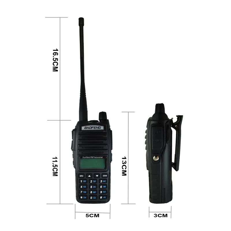 2 шт. BaoFeng UV-82 портативная рация 8 Вт Двухдиапазонная VHF UHF двухсторонняя радио двойной PTT 5 км портативная BAOFENG UV82 Любительская радиоприемная рация