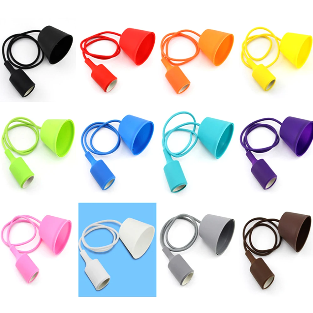 

Modern Colorful Pendant Lights Dining Room Pendant Lamps Silica Gel Material Thirteen Colors E27 Holder