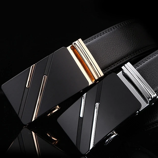 

New Men Belt Male Genuine Leather Strap Belts For Men Top Quality Automatic Buckle black Belts Cummerbunds cinturon hombre