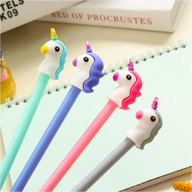 

4Pcs 0.5mm Gel Pen Unicorn Pen Stationery Kawaii School Supplies Gel Ink Pen School Stationery Office Suppliers Pen Kids Gifts