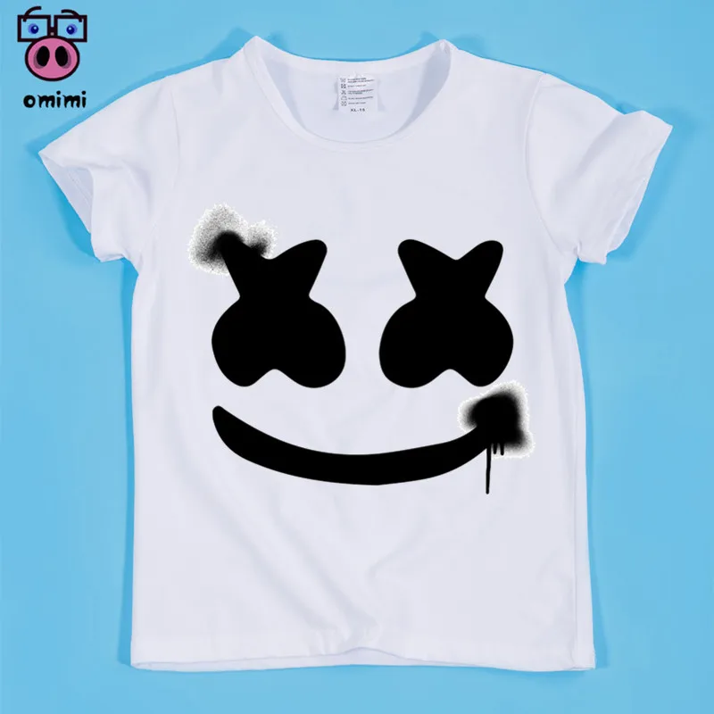 Us 678 Boy And Girl Marshmello Face Smile Cartoon T Shirts Children Hip Hop Swag T Shirt Kids Skateboard Tops Baby Shirt In T Shirts From Mother -
