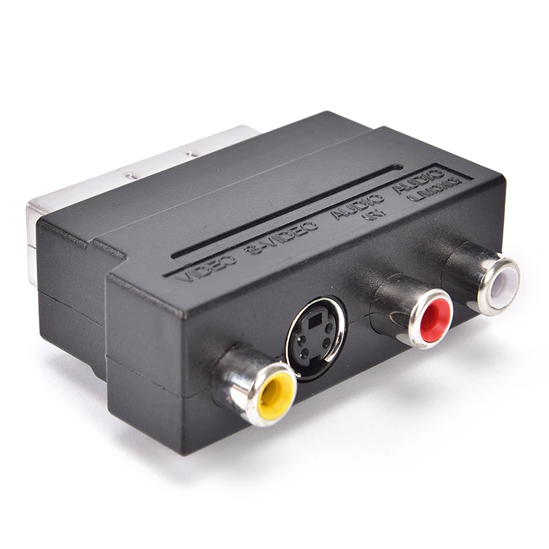 Для видео DVD рекордер ТВ телевизионный проектор rgb Скарт до 3 21 pin RCA S Video адаптер