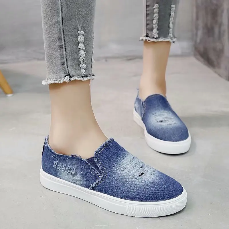 Fashion Flat Shoes Women Sneakers Denim Casual Shoes Female Summer ...