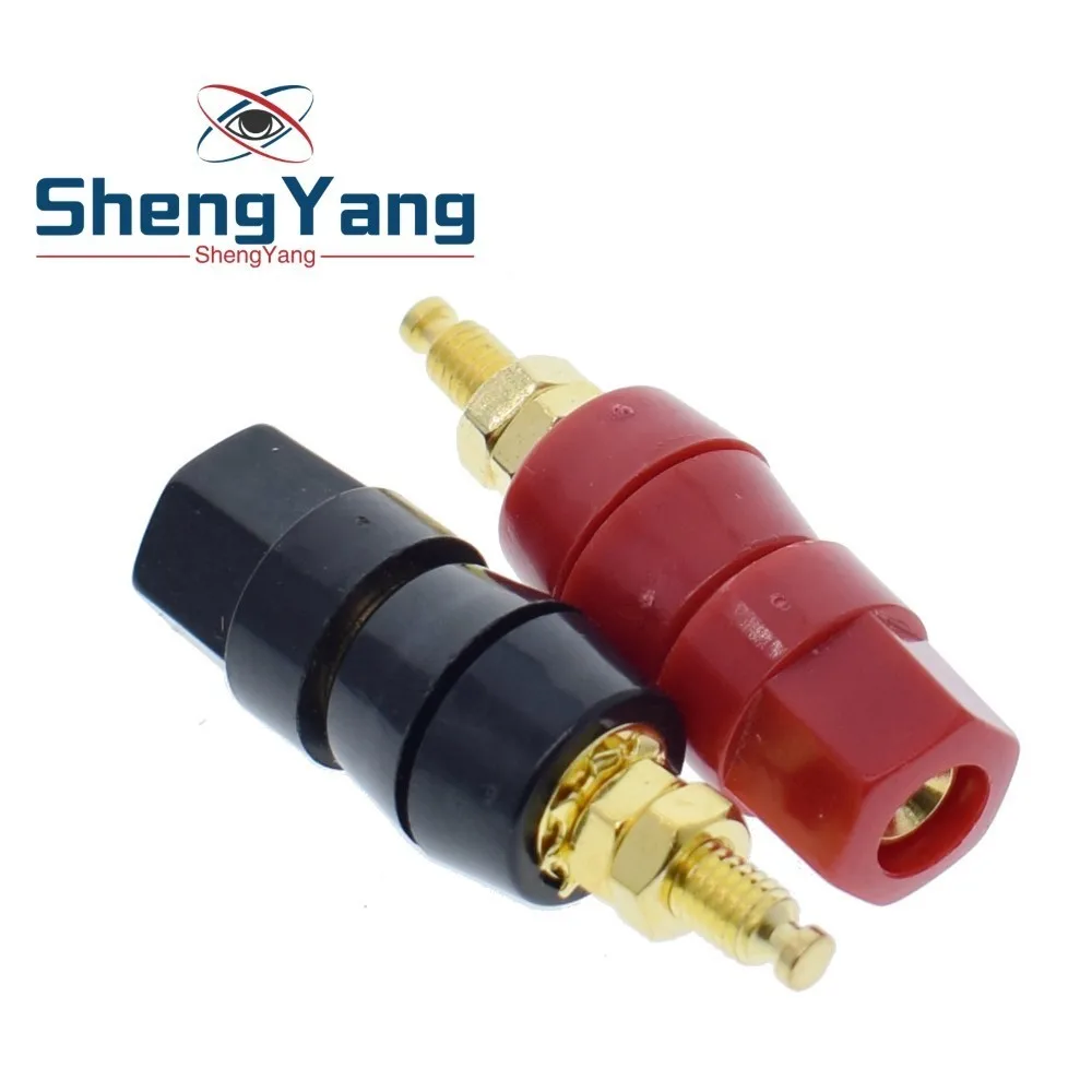 

1pair(black+red) Terminals Red Black Connector Amplifier Terminal Binding Post Banana Speaker Plug Jack Adapter Socket