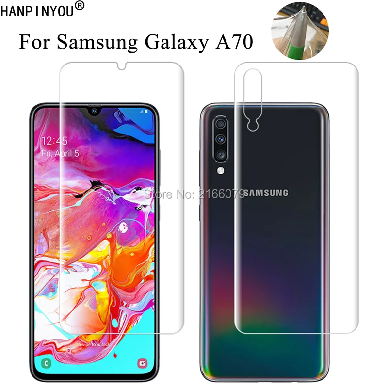

For Samsung Galaxy A70 A705F 6.7" Soft TPU Front Back Full Cover Screen Protector Transparent Protective Film+Tools (Not Glass)