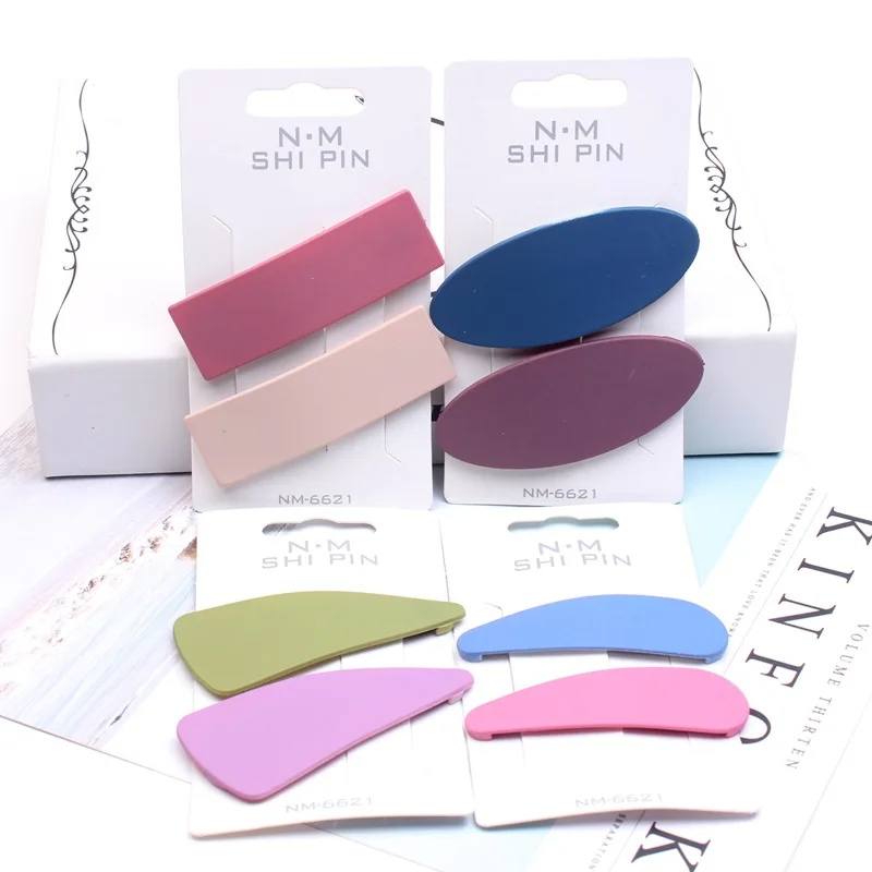 

2pcs/Set Color Simple Barrettes BB Clip Girl Geometric shape Hair pins Styling Tool For Women Hair Jewelry Accessories