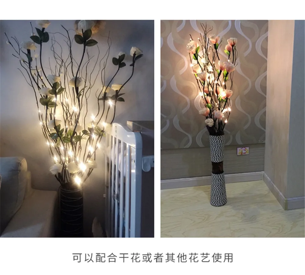 Nordic Style 20 Bulbs Christmas Tree Decoration LED Willow Branch Lamp Floral Lights Home Party Supplies Xmas Natal Home Decor