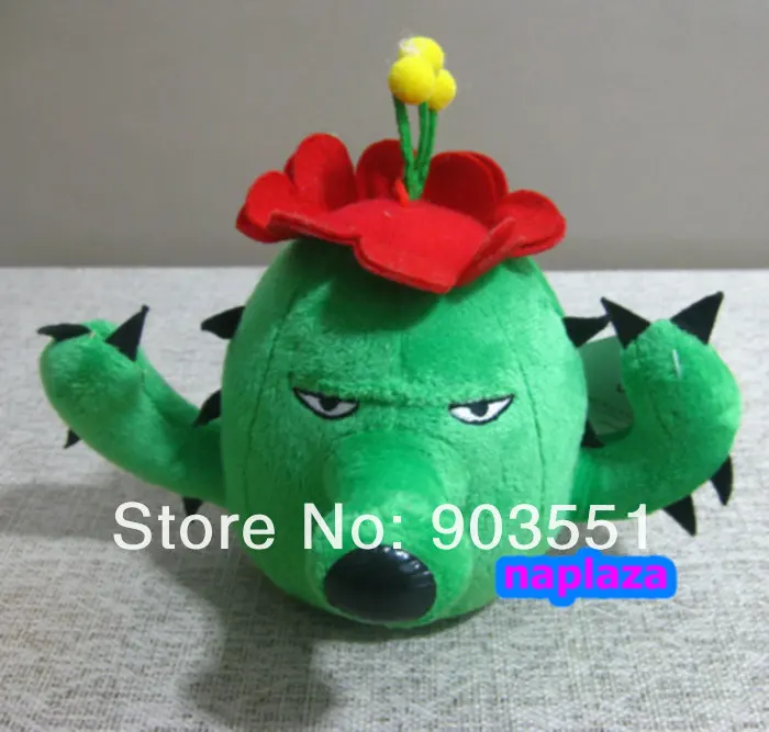 Free Shipping 14 cm Plants VS zombies PVZ Cactus Soft Stuffed PlushToy Doll Xmas Gift