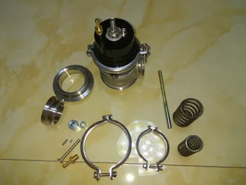 

Aluminium 60MM Adjustable Turbo External WASTEGATE Black Color + Flange+ V band