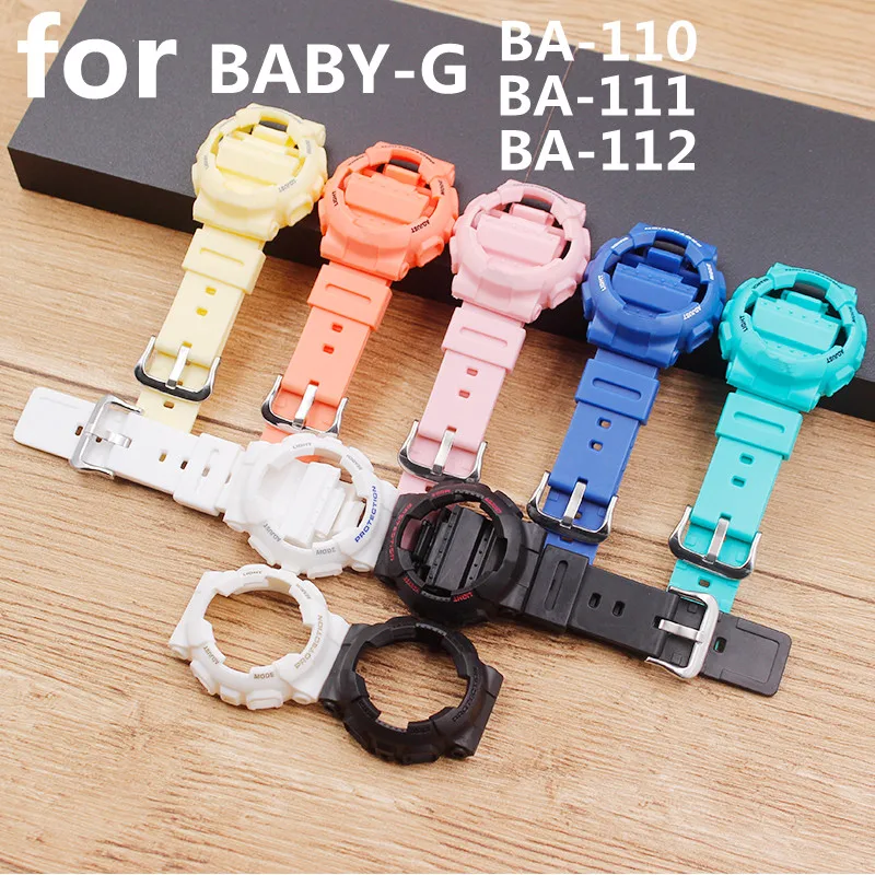 

Watch Accessories Resin Strap Case for Casio BABY-G BA-111 BA-110 BA-112 120 Waterproof Watch Strap Women's Strap