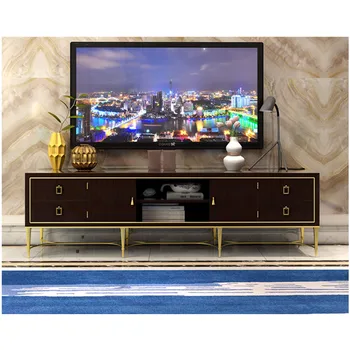 

Top Quality Factory Direct American Oak TV Stand with Gold Decoration