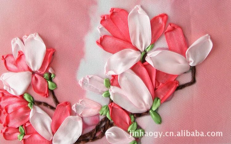 DIY картина вышитая лентами мультфильм любовь цветные принты 3d Набор для вышивки