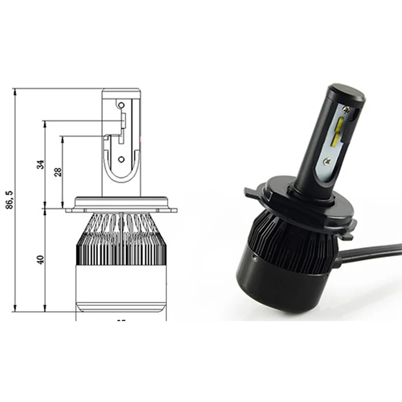 H4 светодиодные фары для мотоцикла HS1 led H4 ba20d 36 Вт 4000лм флип-чип фара белая 6500 к H4 светодиодные лампы фары для мотоцикла h4 NAO