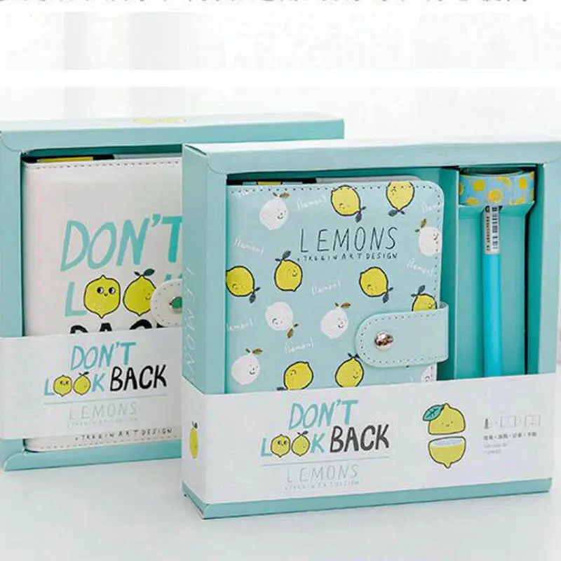 

1 Set Beautiful Children's PU Notebook Daily Memos Journal Notebook Office Student Stationery Girls Best Birthday Gift
