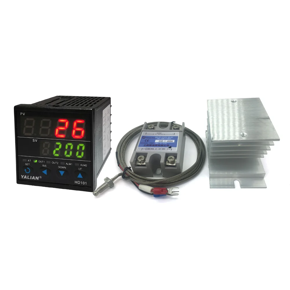 

most ideal pid Digital temperature Controller Max temperature 1300°C+Max 40A SSR+2M K thermocouple Probe+Quality heat sink new