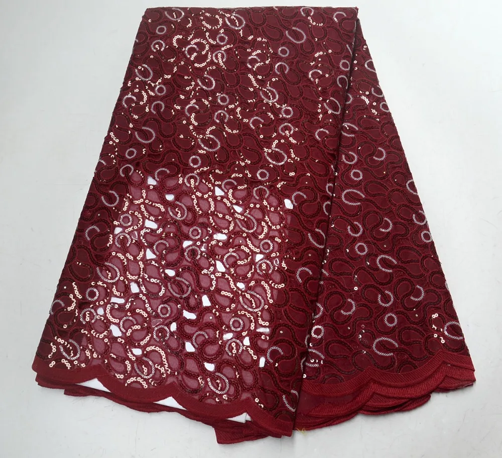 

High Quality African Lace Fabric 2019 Latest African Sequins Lace Nigerian Organza Lace Fabric With sequins