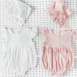 Одежда для новорожденных для маленьких девочек Костюмы цельнокроеные комбинезоны Костюмы хлопок ползунки короткие Fomper Одежда для