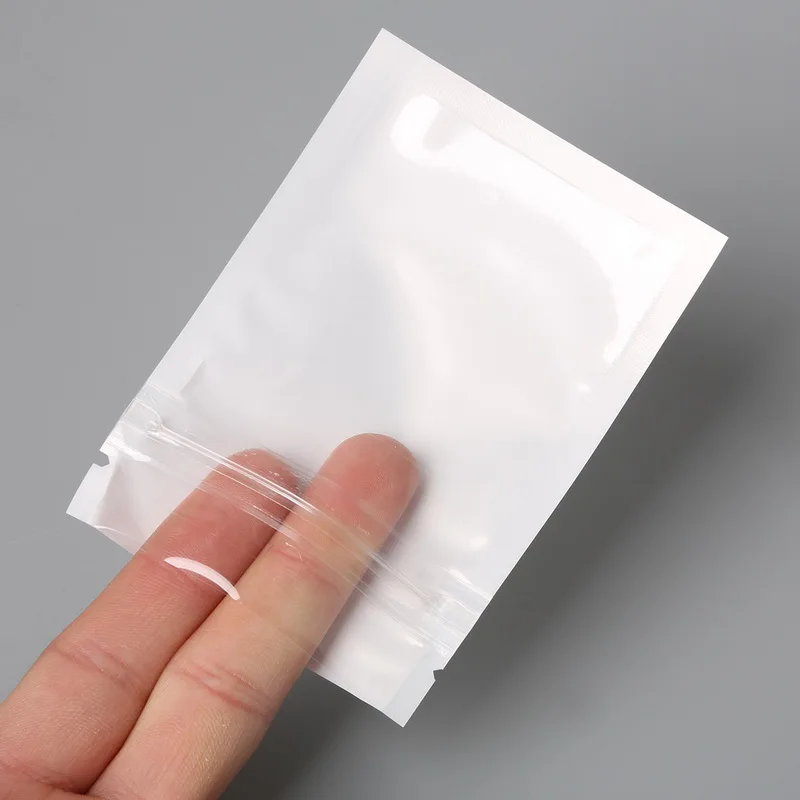 100pcs Various Sizes White/Clear Self Zip lock Plastic Retail Packaging Poly Bag 