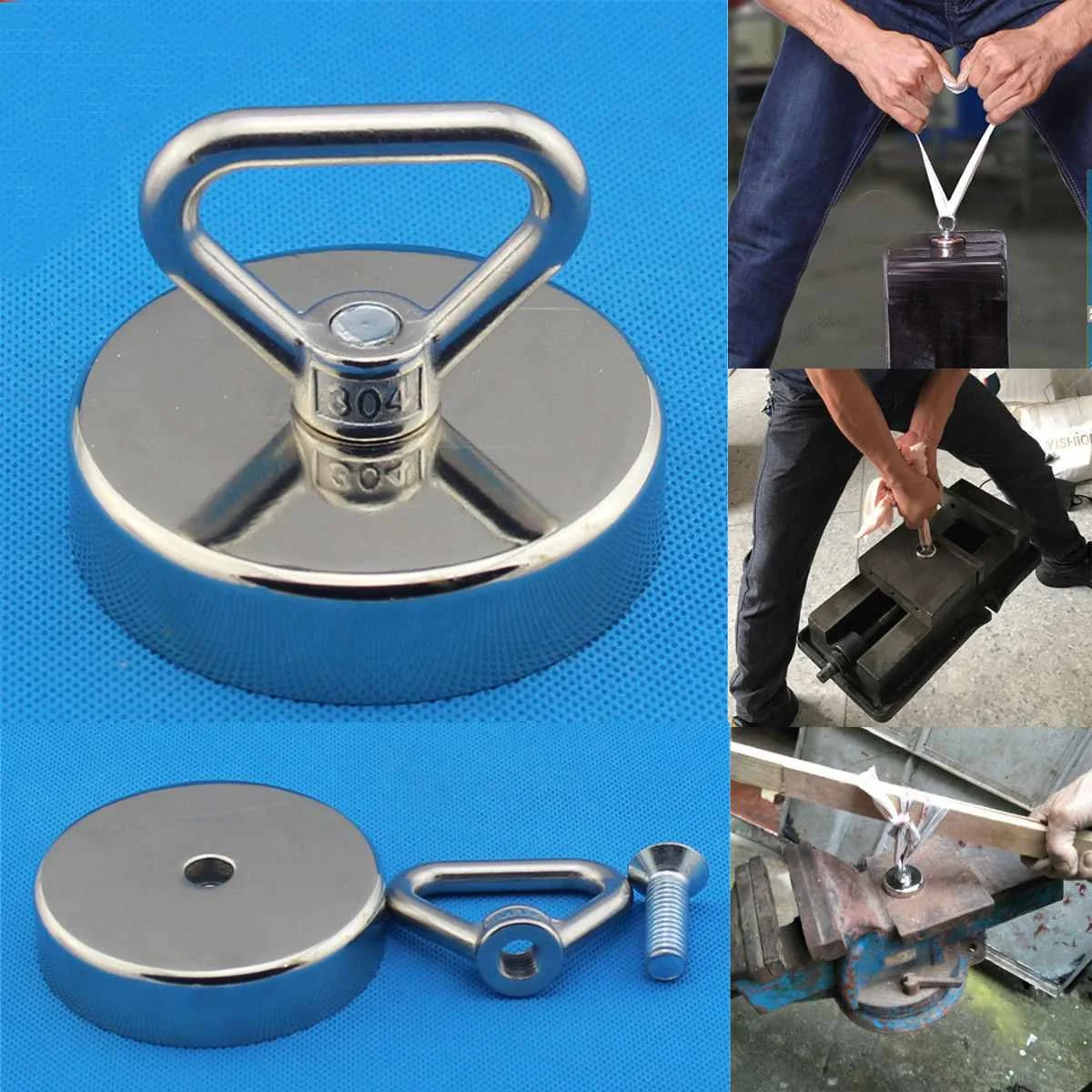 

Neodymium Strong Metal Salvage Detector Recovery Magnet Fishing Diving Treasure Hunting Hook Holder Hardware Tools 4 Sizes