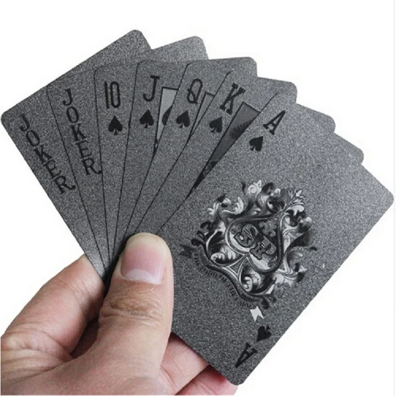 

Black Gold Poker Deck Plastic Foil Playing Cards Board Games Speelkaarten Waterproof Plastic Card