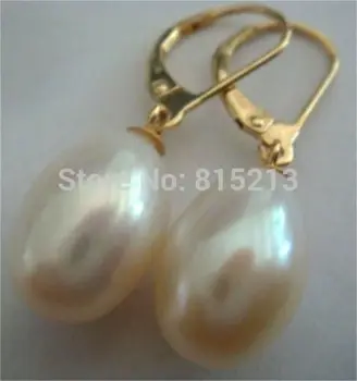 

wb00499 charming elegant natural south sea 14-15mm white pearl earrings