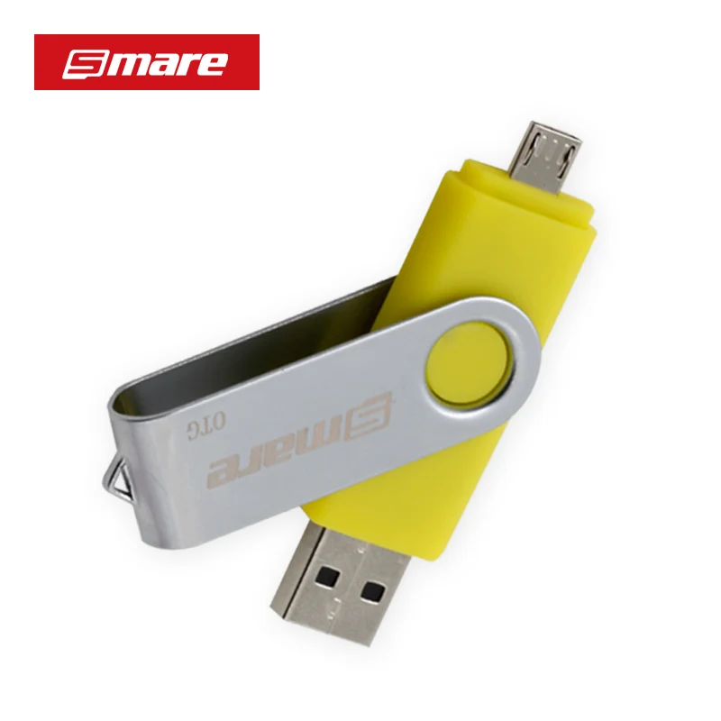 Smare OTG USB флеш-накопитель смартфон 128 ГБ/64 Гб/32 ГБ/16 ГБ флеш-накопитель флеш-диск USB 2,0 для смартфона - Цвет: Цвет: желтый