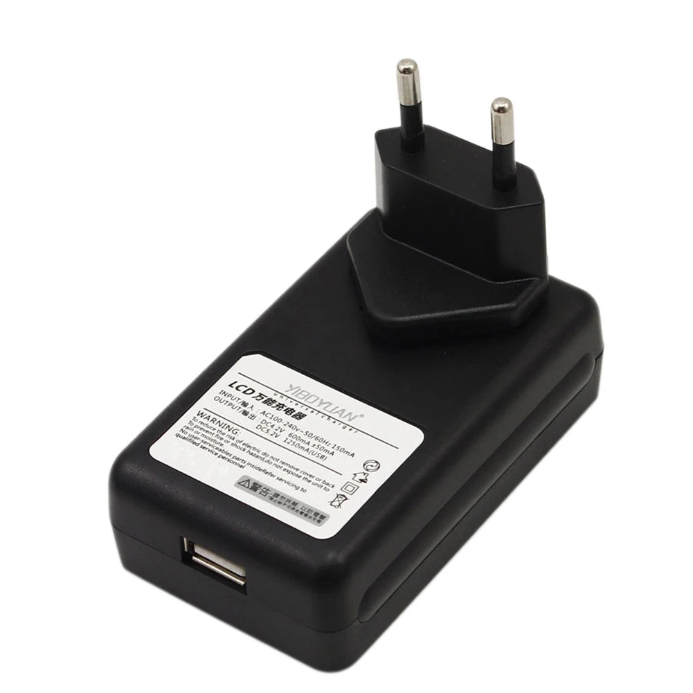 

OOTDTY LCD Indicator Screen Universal Battery Charger For Cell Phones Mobile & USB Port
