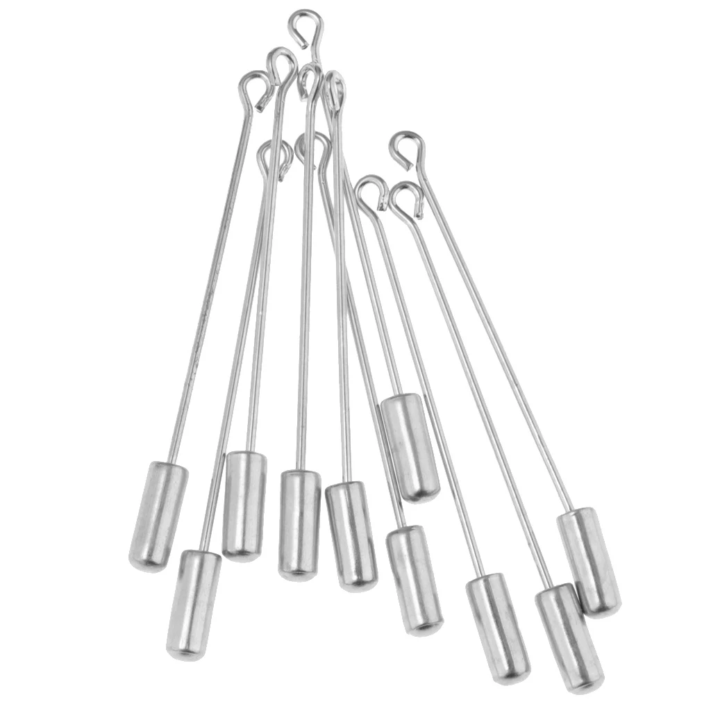 MagiDeal 20pcs Stainless Steel Long Needle Stick DIY Scarf Collar Lapel Pin Findings