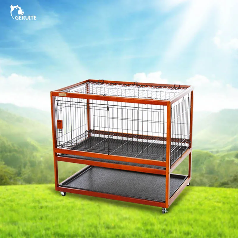 Ganda Kayu Kecil Pet Kandang Terbuat Dari Anjing Dan Kucing Anjing