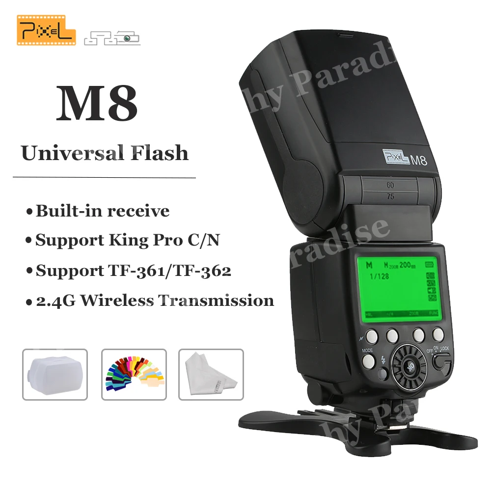 Pixel M8 2.4G Wireless Transmission with Built-in receive Universal Flash Speedlite For Canon Nikon Sony VS YN560 III JY680A