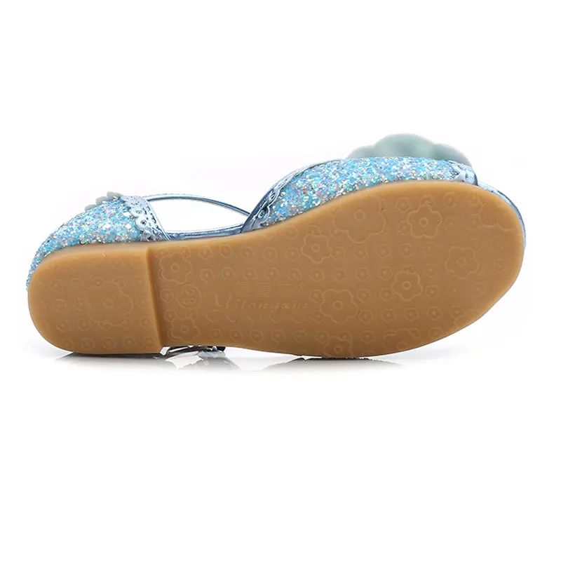 Сандалии для девочек и мальчиков летняя обувь на плоской подошве для маленьких девочек Детская танцевальная и праздничная обувь со стразами и бантом