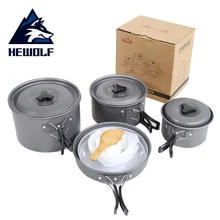 Camping Cookware Pot Pan 3-5 Person Outdoor Cookware Set Camping Tableware Cooking Set Travel Tableware Hiking Picnic Set Pot vilead outdoor tableware pot camping 2 3 people picnic pan tourism tableware outdoor camping hiking cooking set cookware pan