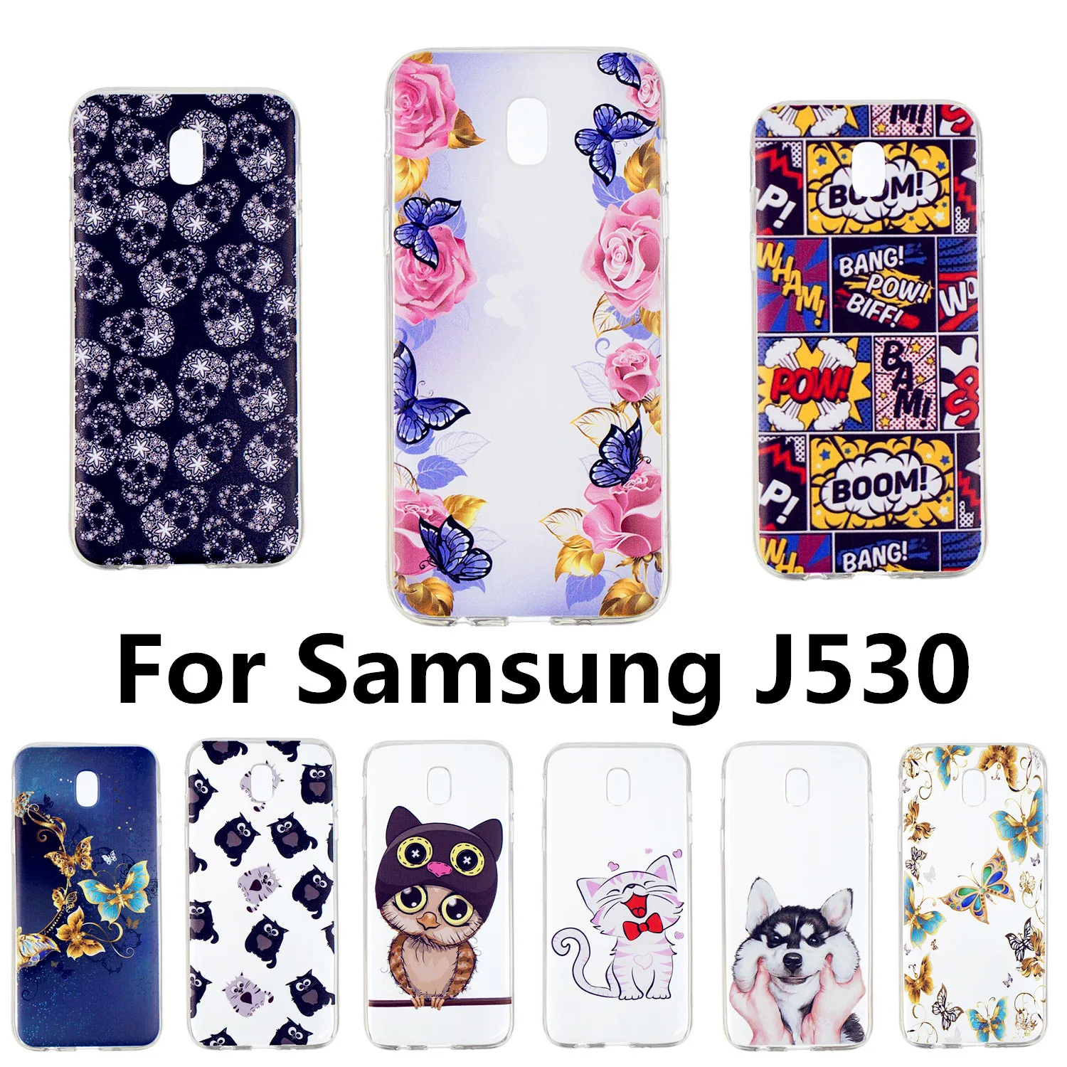 Colors cute Printed animals case for Samsung Galaxy J530 clear soft phone back cases J5 2017 housing capa cover 5.2&quot |