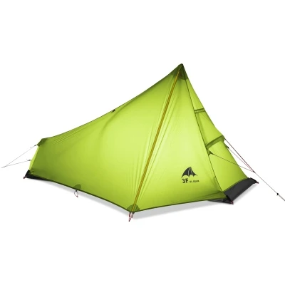 3F UL GEAR одноместная палатка 15D нейлоновая с силиконовым покрытием, бесшумная палатка, Ультралегкая палатка для кемпинга, 3 сезона, профессиональная 740 г - Цвет: Green