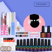 Набор для лак для ногтей, маникюра Набор 24 Вт светодиодный потолочный светильник для 10 гель-лаков по Набор для маникюра ногтей Декодер каналов кабельного телевидения Базовое покрытие Маникюр Nail Art Набор инструментов