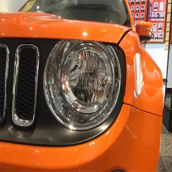 

WELKINRY car auto cover For Jeep Renegade 2014 2015 2016 2017 2018 ABS chrome front head lamp light trim
