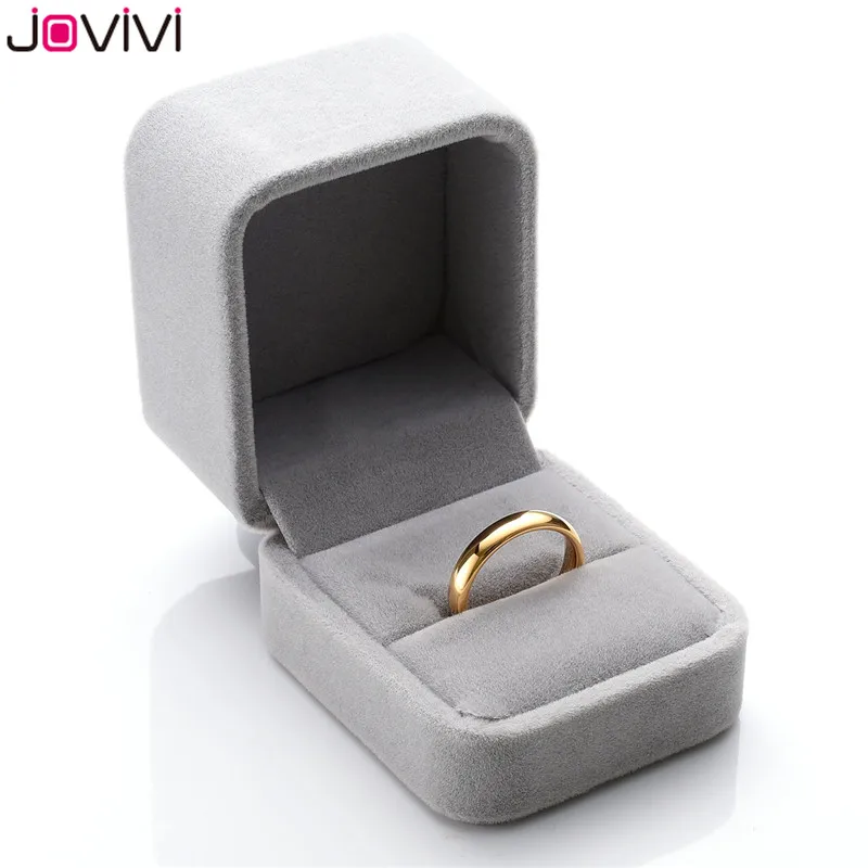 JOVIVI 2018 Brand New 4mm Gold tone Domed High Polished Plain Tungsten Wedding Bands Couples Band Ring for women Finger Ring