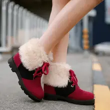 2014 Fashion Women Ankle Boots Low Heels Lace Up Mixed colors Snow Boots New arrival Woman Platform Boots Winter Warm Fur Shoes