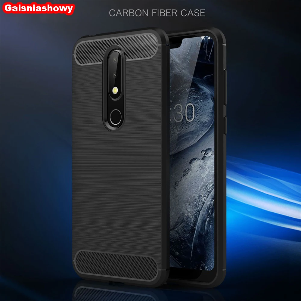 cheap Case For Nokia 6.1 5.1 2.1 3.1 7.1 1 2 3 5 6 7 8 9 X5 X6 X7 Plus Sirocco 2018 Shockproof Carbon Fiber TPU Phone Case Cover