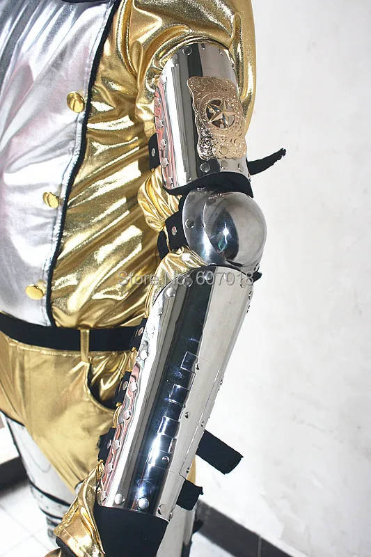 Rare Scream Hot MJ Michael Jackson History Tour Concert Classic Silver Stainless Steel Armor & Golden Costume Full Set