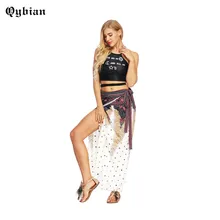 Летний Стиль Повседневный пляжный большого размера юбка макси в стиле бохо этнические племена печатных юбка-Лотос обернуть юбки на шнуровке