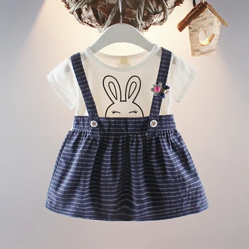 

2019 Summer Short Sleeve Girls Dress Baby Girl Clothes Button Dress Wedding Sundress Clothing Toddler Christmas Dress 24M12M18M